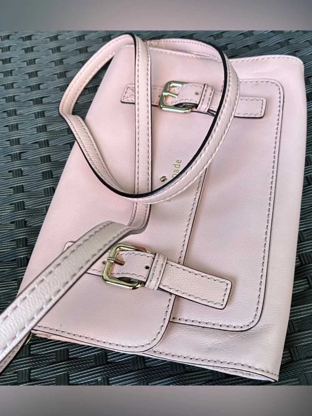 kate spade Light Pink Leather Crossbody Bag.